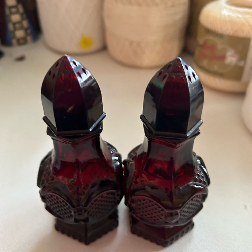 Crimson Glass Salt and Pepper